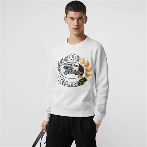 burberry embroidered crest jersey sweatshirt|BURBERRY Logo.